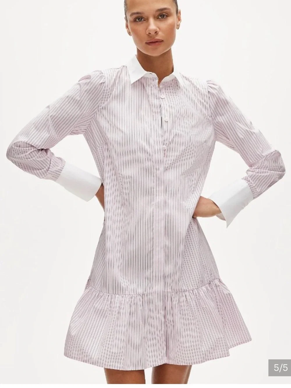 NWT J. Crew Tiered shirt-dress in striped cotton poplin Size 6